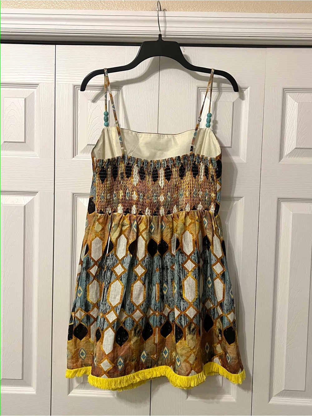 Christian Lacroix Stained Glass Linen Blend Fringe Dress Size Large - Picture 3 of 14